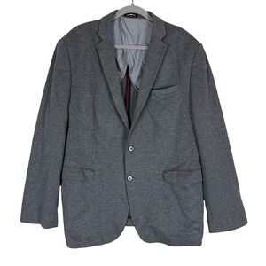 Express Suit Jacket Mens 46 Gray Slim Fit Knit Casual Notch Lapel Blazer
